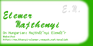 elemer majthenyi business card